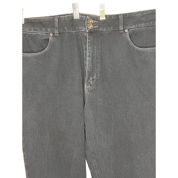 Coldwater Creek women’s size L 18 soft blue denim stretch zip two button four po - Picture 2 of 10